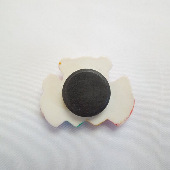 Vintage Pink Teddy Bear Hugging Hearts Fridge Refrigerator Magnet - Picture 3 of 9